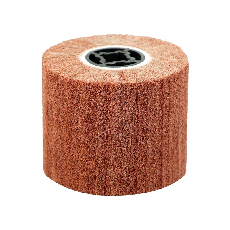 SALI Non Woven Wire Abrasive Drawing Polishing Burnishing Wheel Flap Brush Wire Brush Drum Surface Conditioning Tool for Metal Surface Polishing Grinding Removing Rust 120x100x19mm (240 Grit) - Image 1